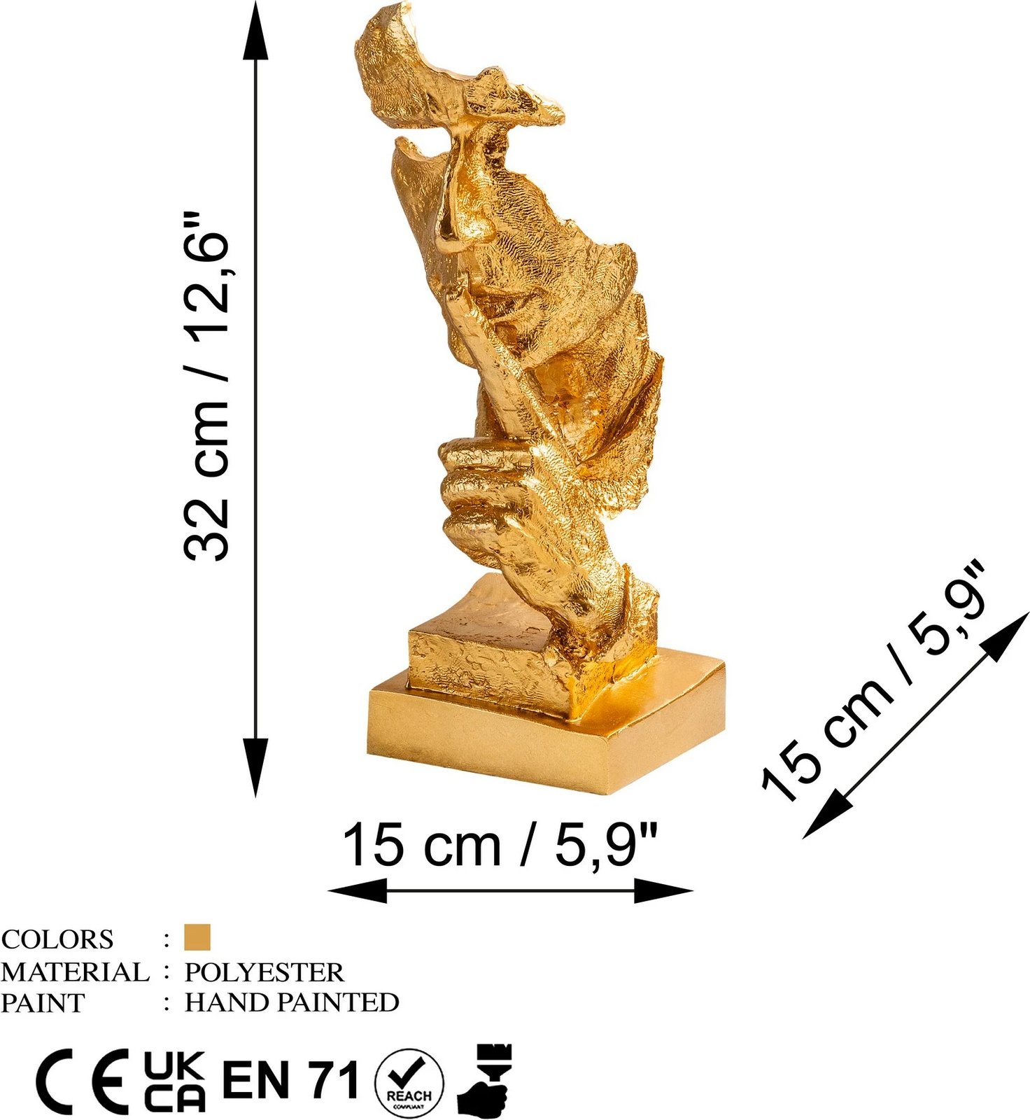 Objekt dekorativ Evila Originals, ngjyrë ari, Yak-031