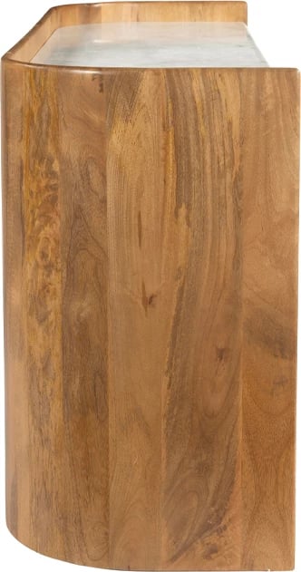 Komodë ORGANIC BITTER, 4 dyer, dru arre dhe e bardhë, 165x45x75