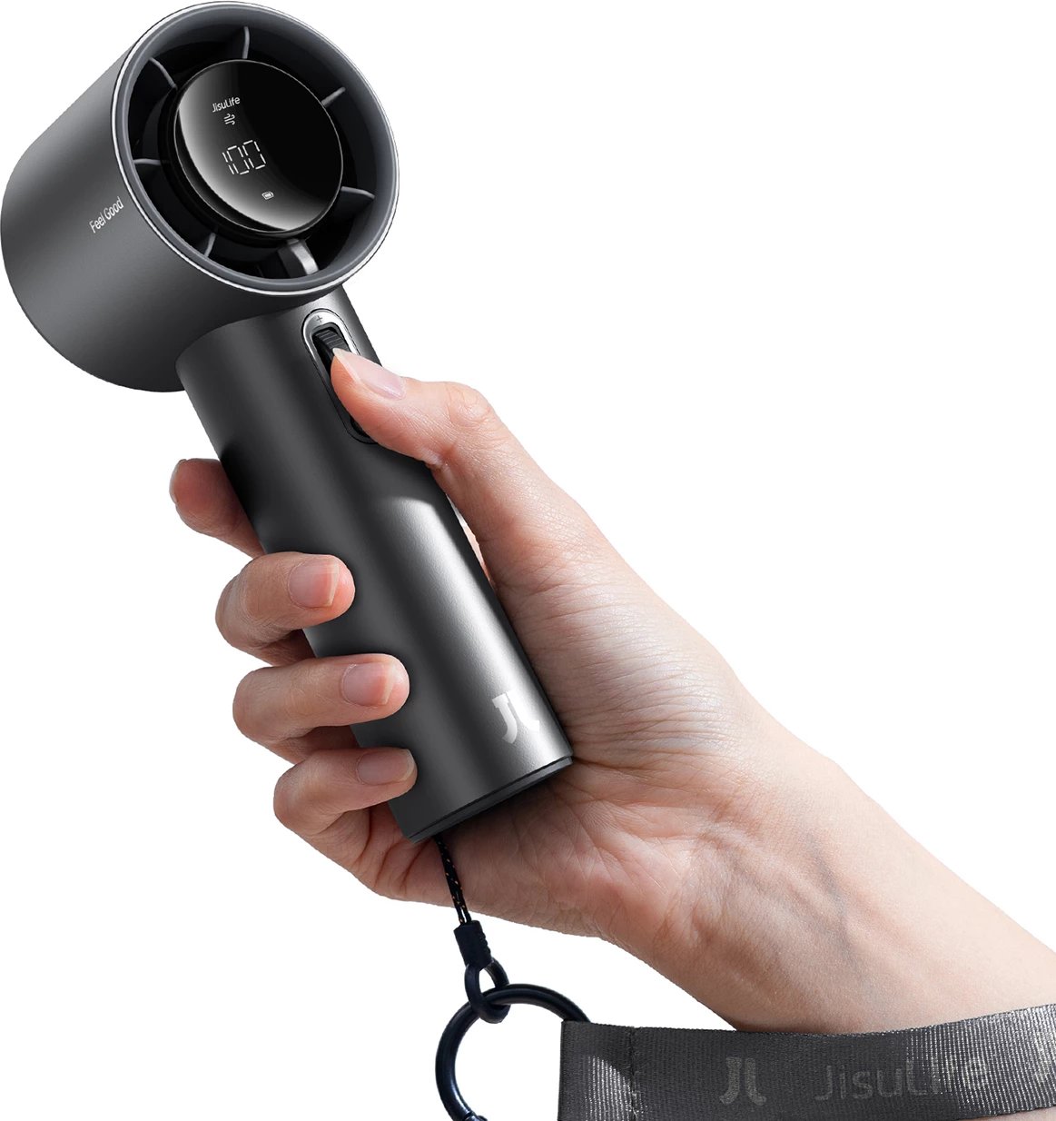 Ventilator dore Jisulife Pro1 S FA53PRO, 5000 mAh, USB-C, Gri e errët