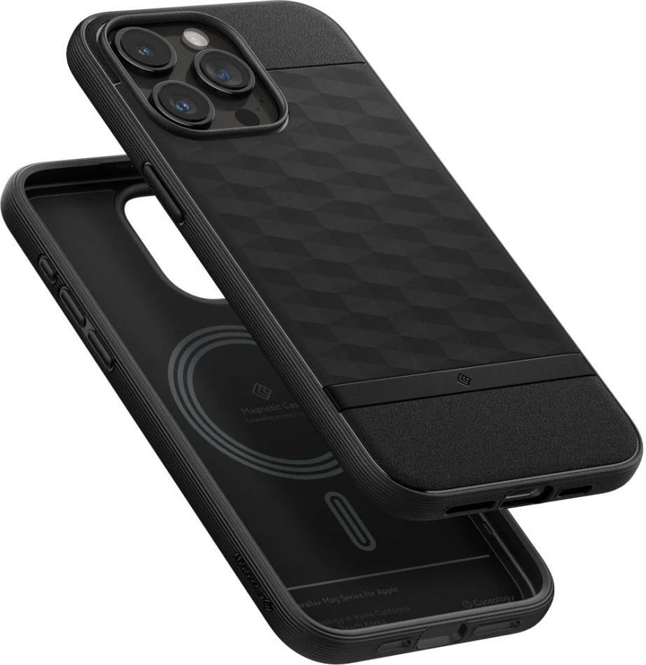 Mbështjellës Spigen Caseology Parallax Mag për iPhone 15 Pro, MagSafe, Matte Black