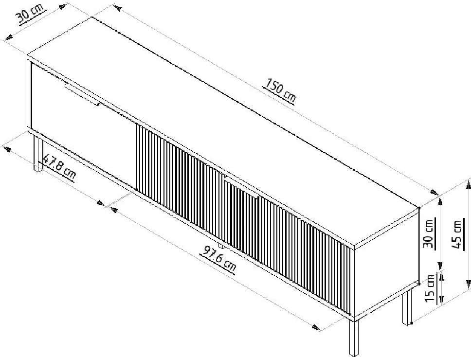 Komodë TV Skye Decor, Noah, e bardhë dhe antracit