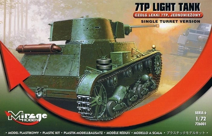 Model tank Mirage 7TP Light Tank, 1/72, komplet për montim