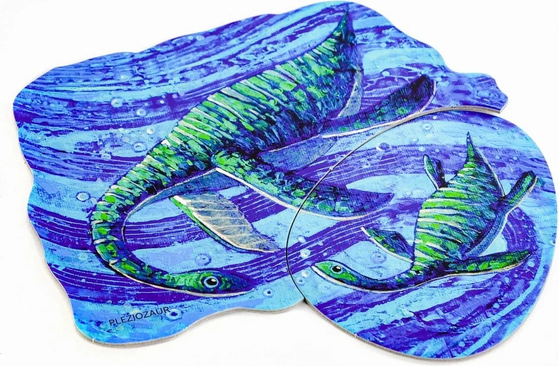 Puzzle dy-pjesësh Muduko 54437, dinosaurët dhe të vegjlit e tyre, 24 pjesë, për fëmijë