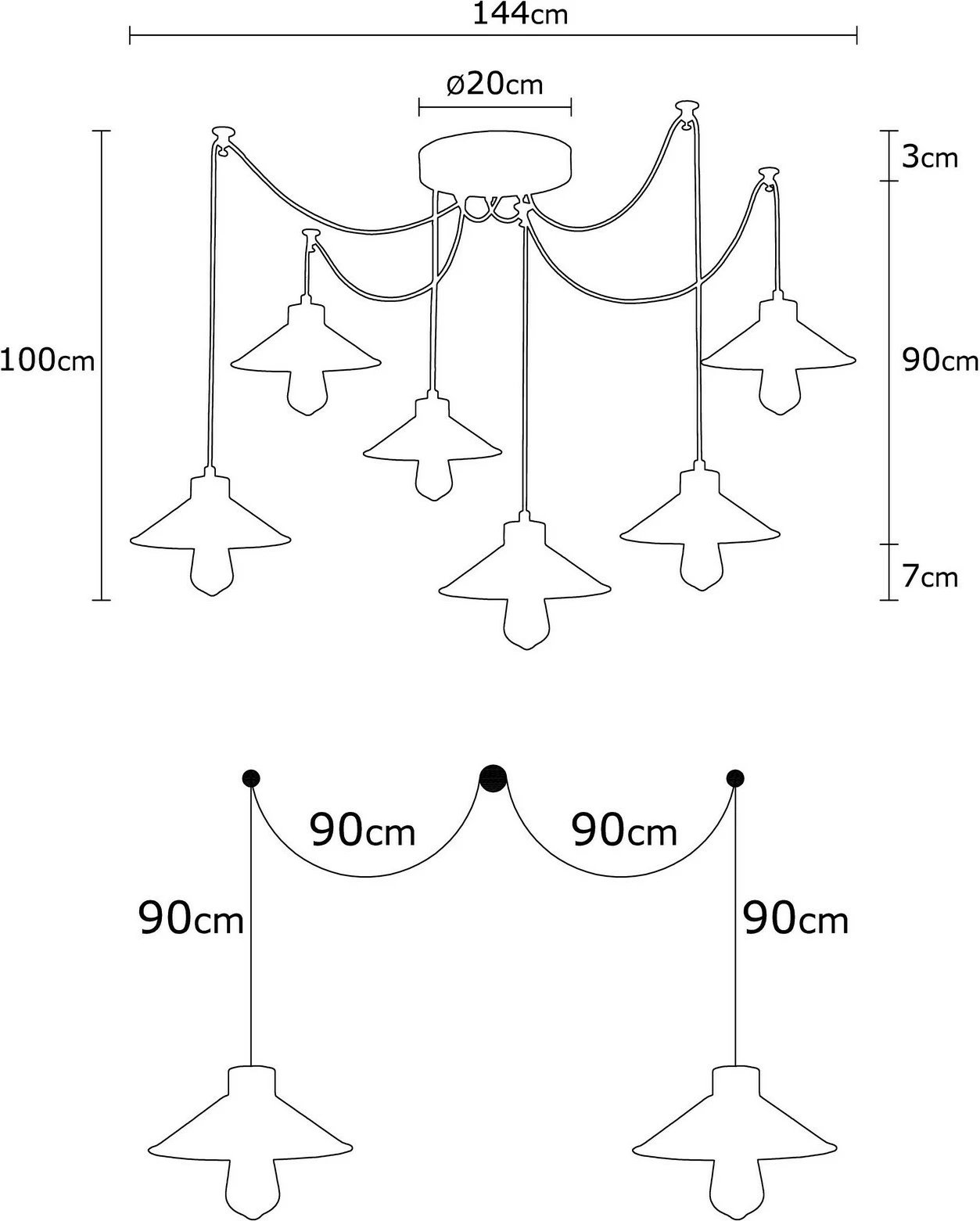 Llambë tavani Opviq, Manavgat - N-559, ngjyrë e zezë, trup hekuri, bazë druri, lartësi e rregullueshme