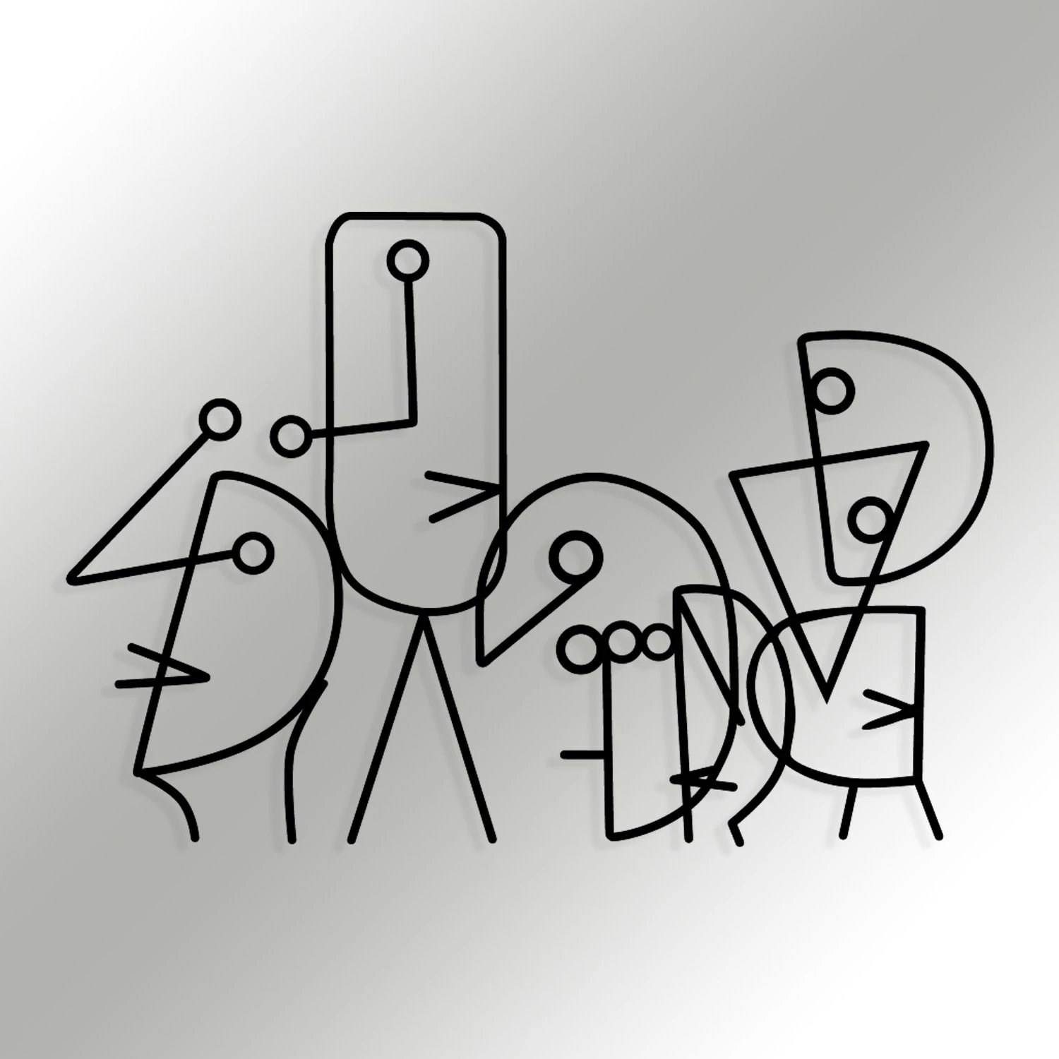 Aksesor dekorativ metalik për mur Wallity, Damophilus, ngjyrë e zezë, 55.5x38cm