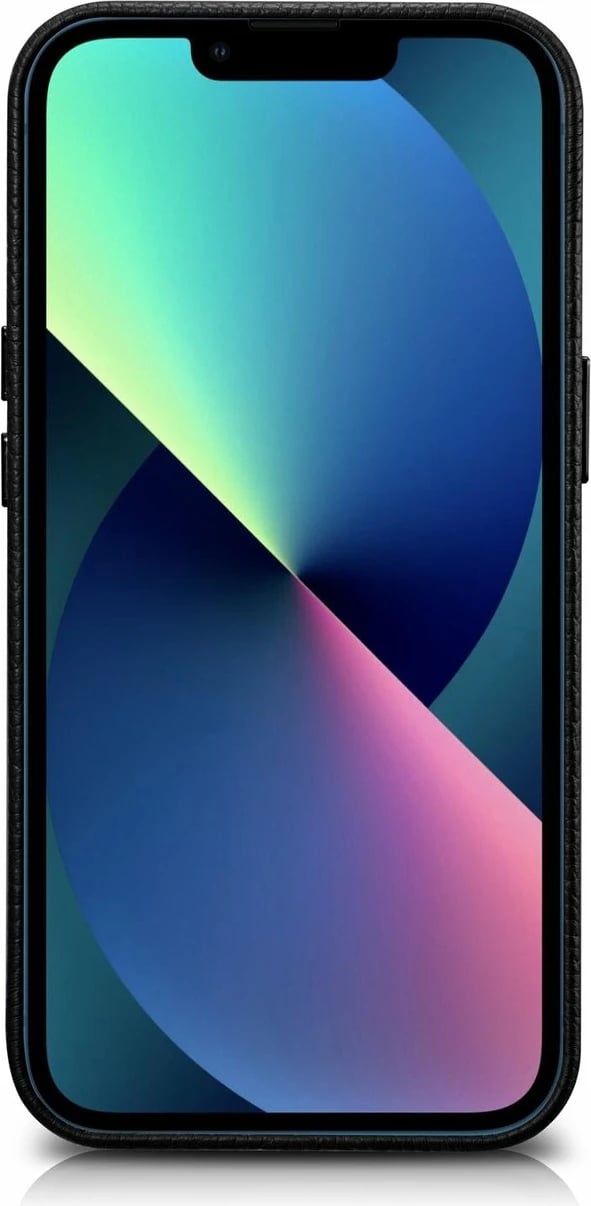 Mbështjellës iCarer Litchi Premium për iPhone 14, lëkurë natyrale, MagSafe, i zi