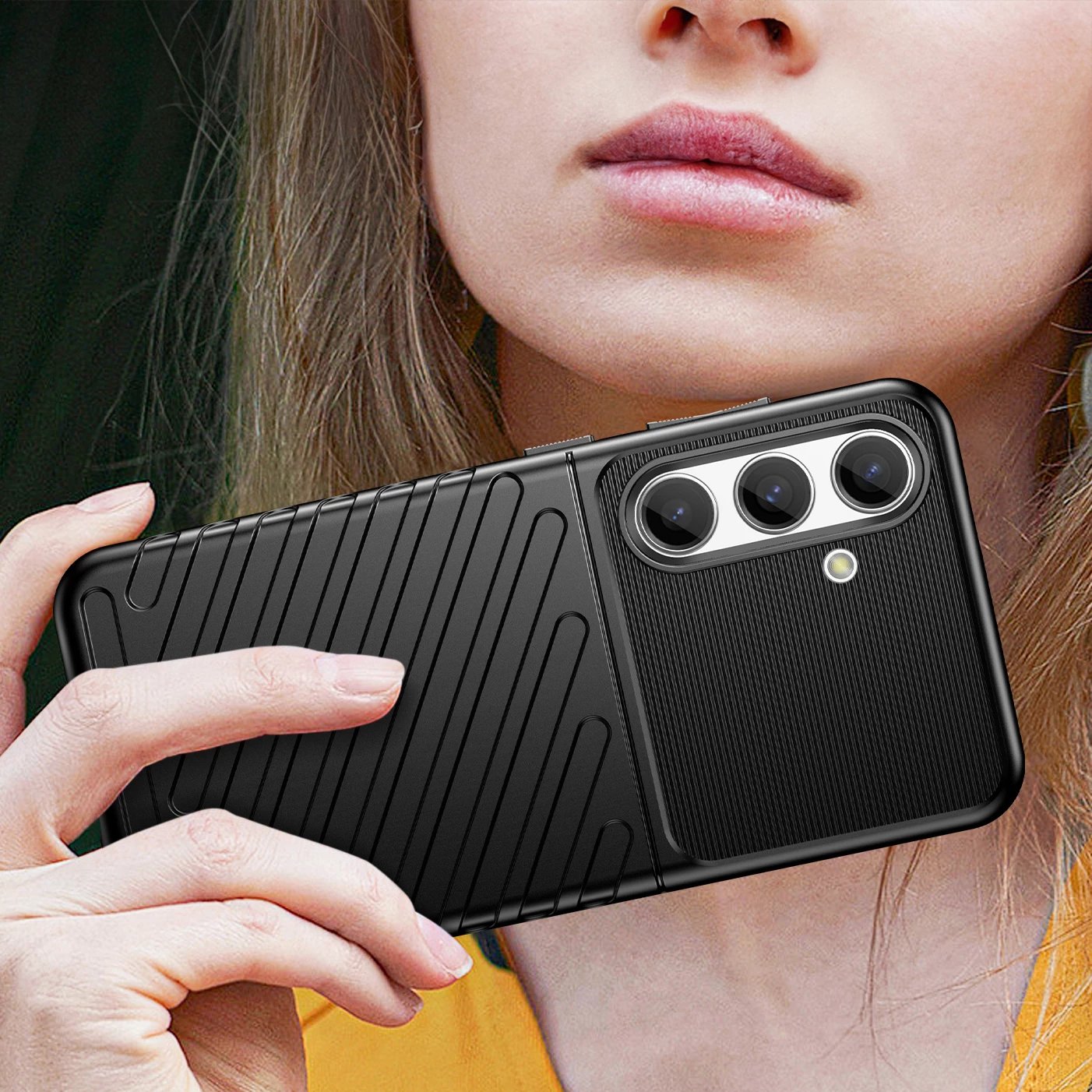 Mbështjellës Hurtel Thunder Case për Samsung Galaxy S24, TPU, zi