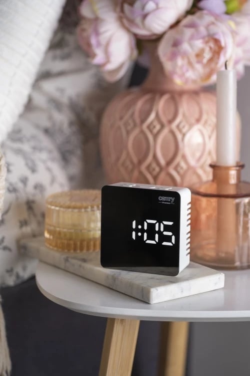 Zgjuese, Adler, CR 1150, ekran LED, temperaturë ambienti, USB + 3xAAA, e bardhë