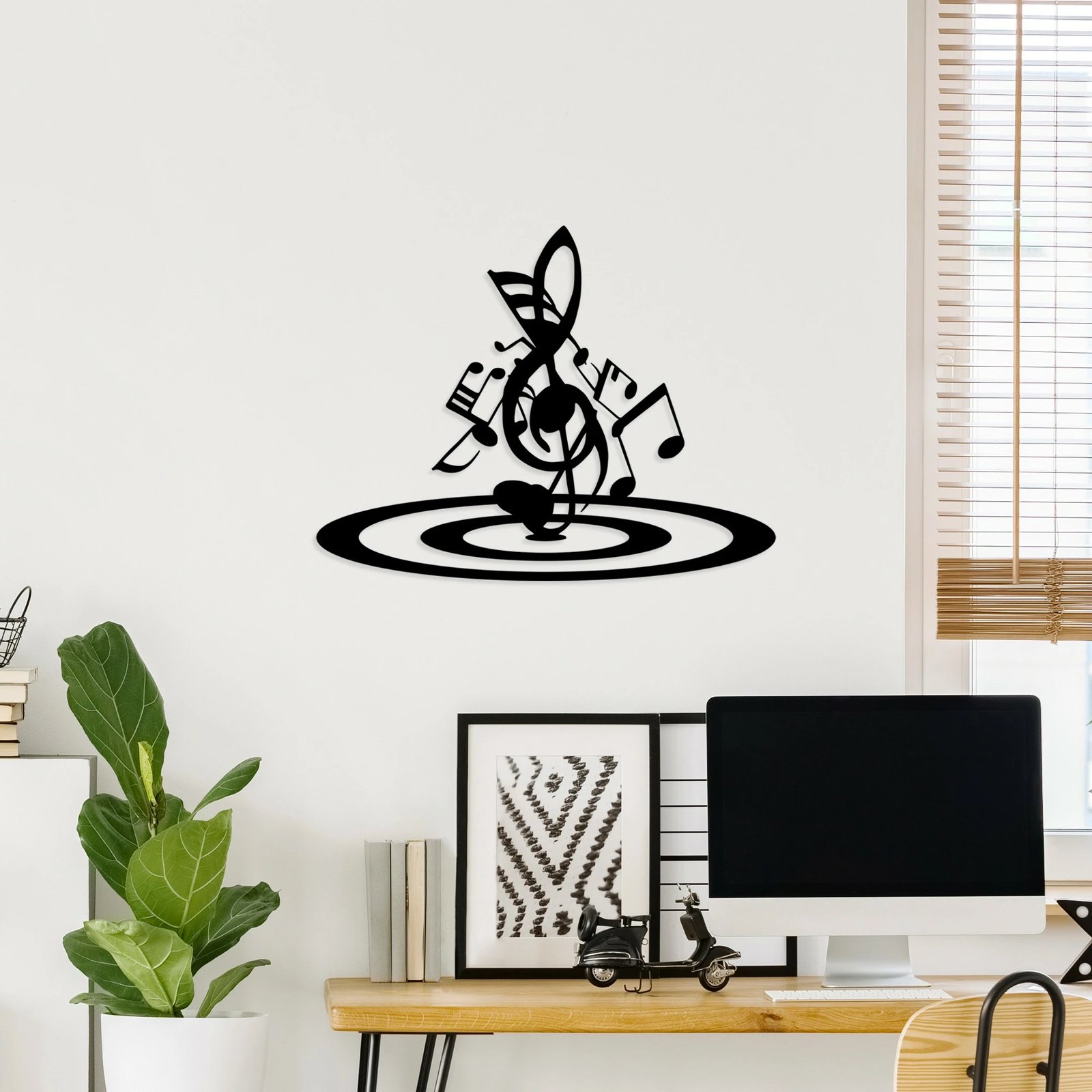 Aksesor dekorativ metalik për mur, Wallity, temë muzikore