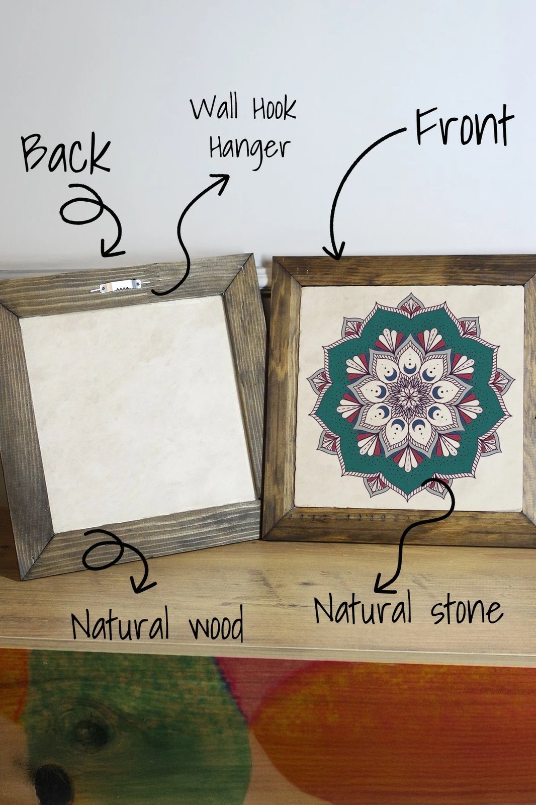 Pikturë dekorative me kornizë, Wallity, Ersytastablo32 - 26, shumëngjyrëshe, 26x26cm