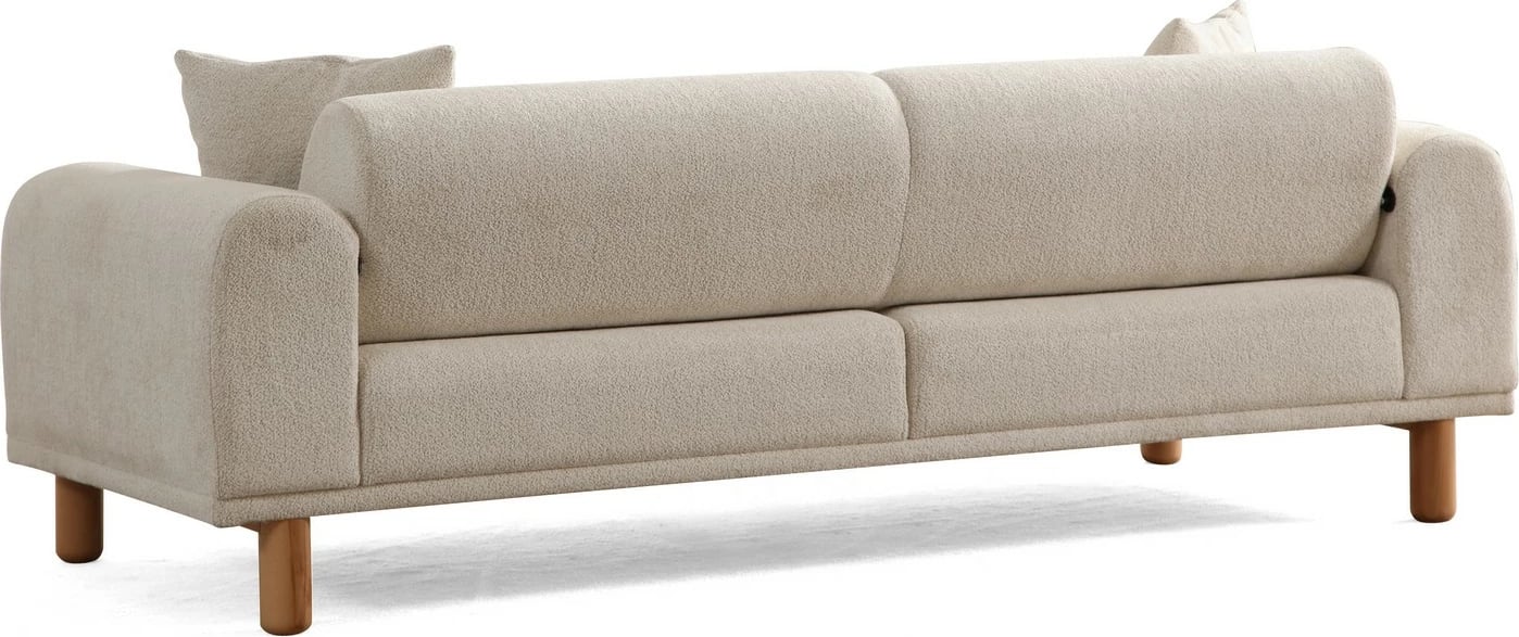 Divan-krevat treshe, ngjyrë krem, Lyke 3 vendësh