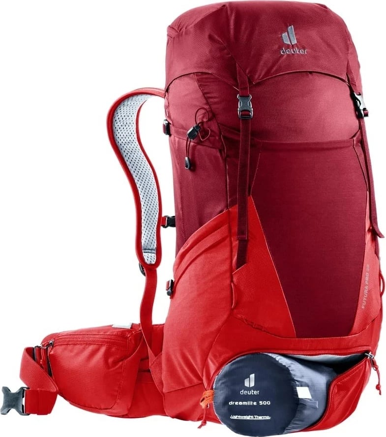 Çantë shpine Deuter Futura PRO 36 për hiking, e kuqe