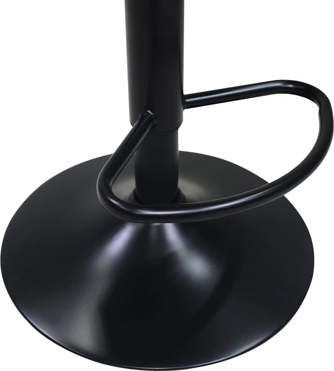 Karrige për bar Coozy, lartësi e rregullueshme, metal i zi mat, lëkurë PU e bardhë, 46x47x90-112cm, set prej 2 copësh