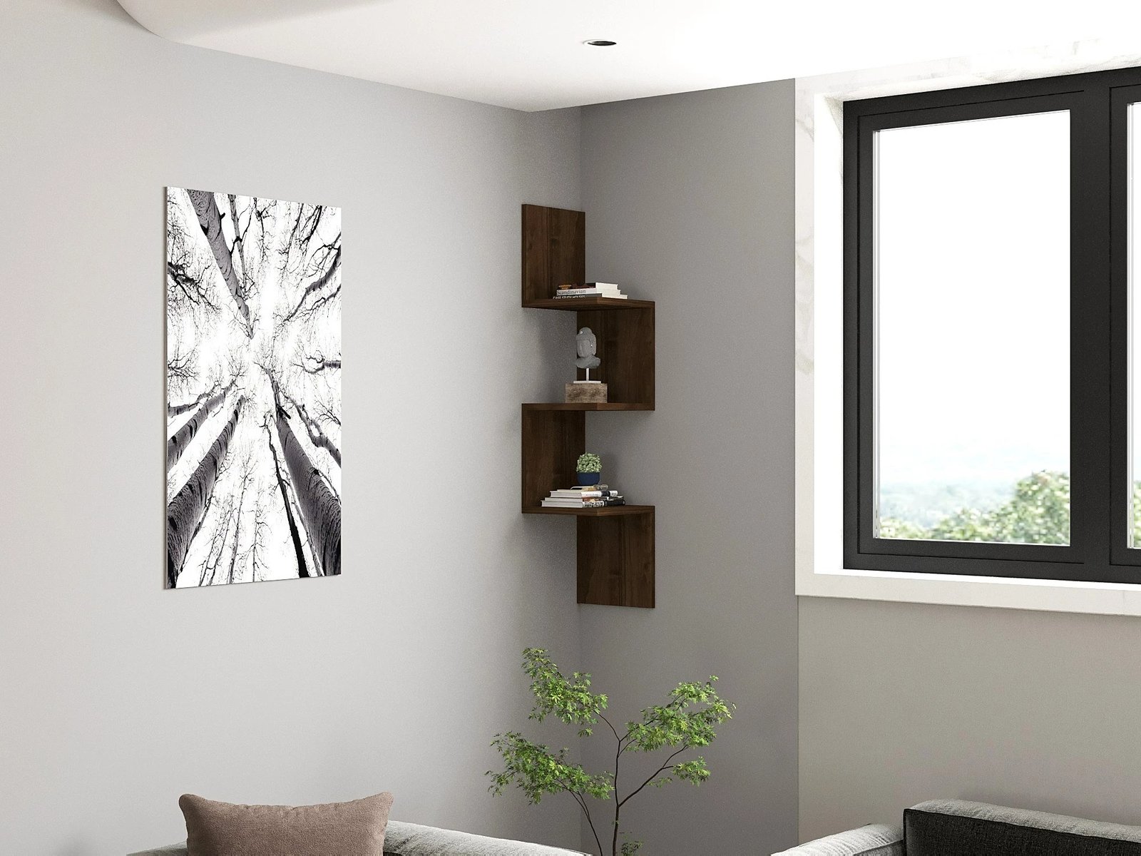 Raft muri Hanah Home, zikzak, ngjyrë arre