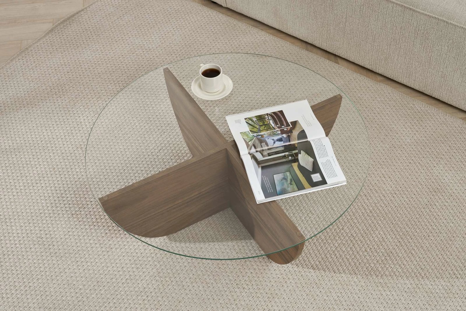 Tavolinë kafeje Nordure, Liya, ngjyrë arre