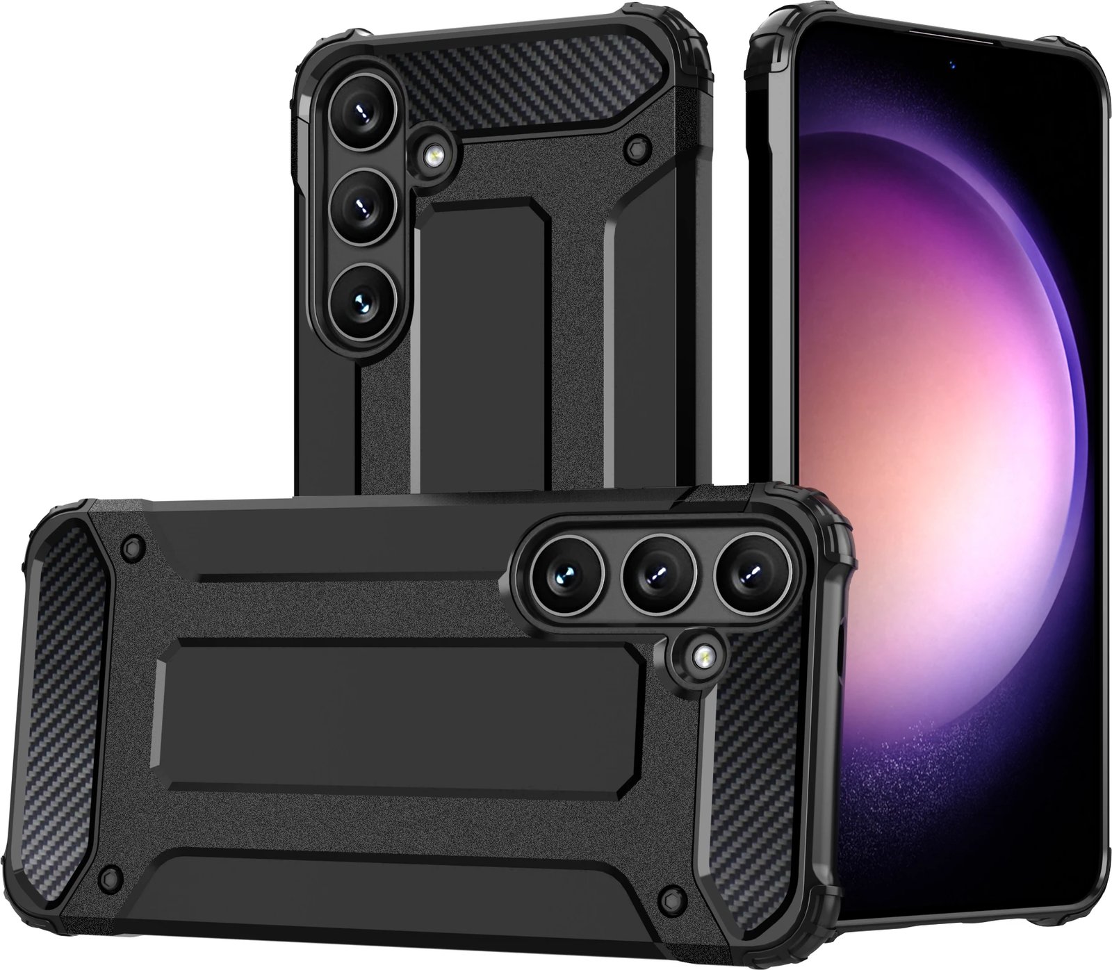 Mbështjellës Hurtel Hybrid Armor për Samsung Galaxy S24 FE, i zi