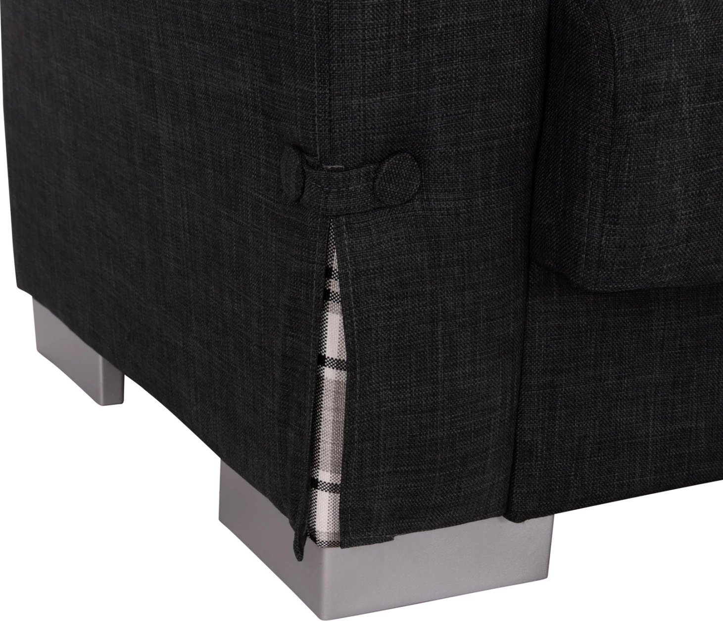 Kënd divan me shtrat dhe hapësirë për depo, ngjyrë antracit, BRONKO FH3291.01, 218x138x77cm