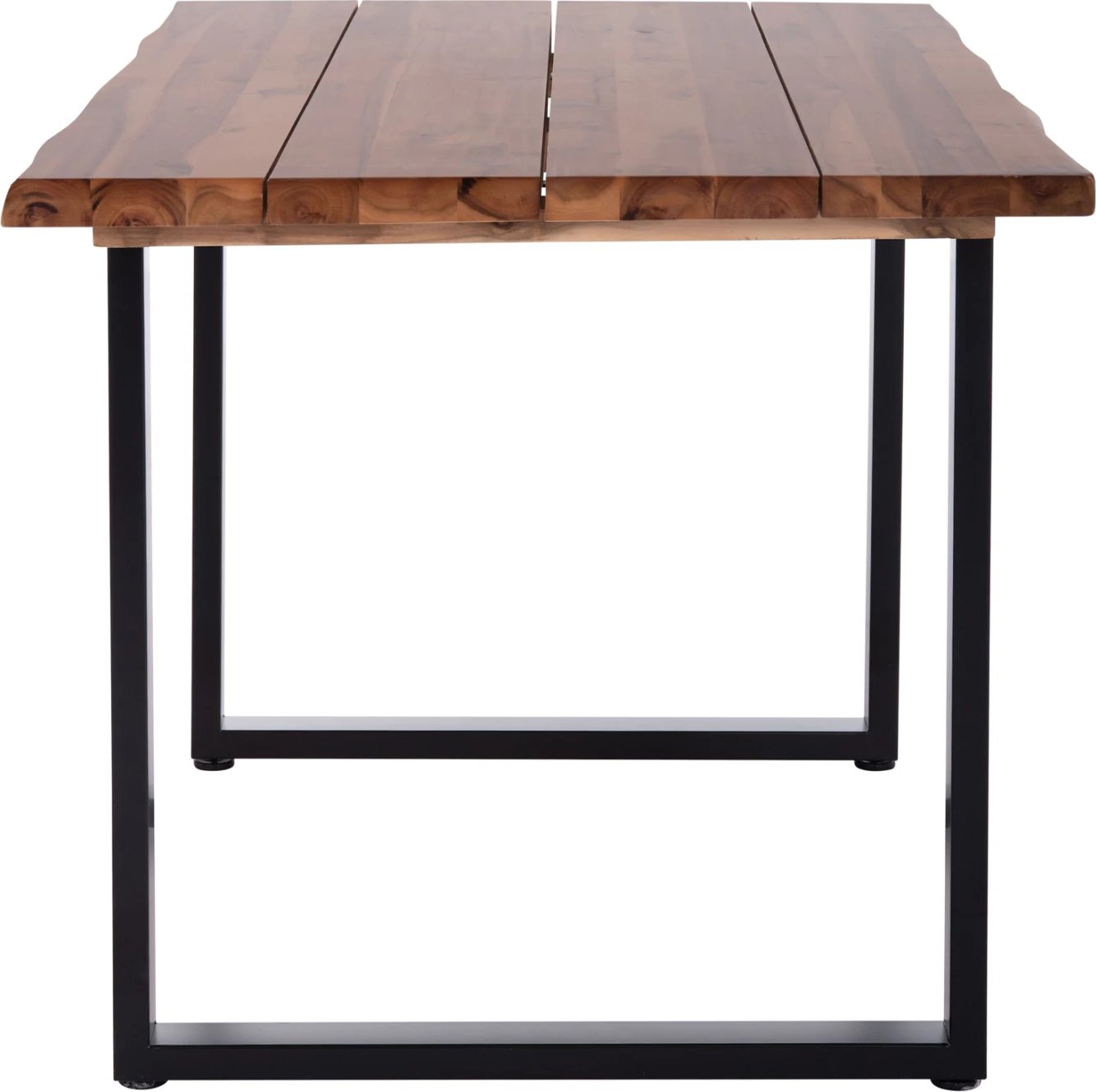 Tavolinë për jashtë FRIGGO, dru akacie, këmbë metalike, 140x80x77cm