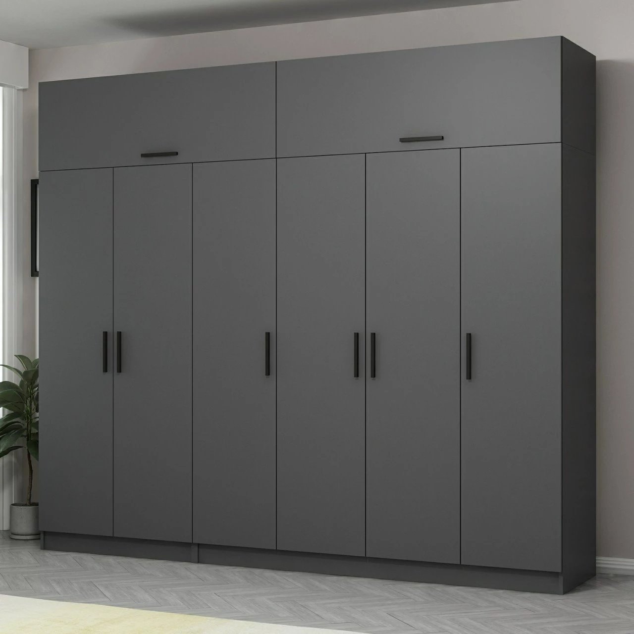 Dollap për dhomë gjumi, ngjyrë antracit, Skye Decor - 5175