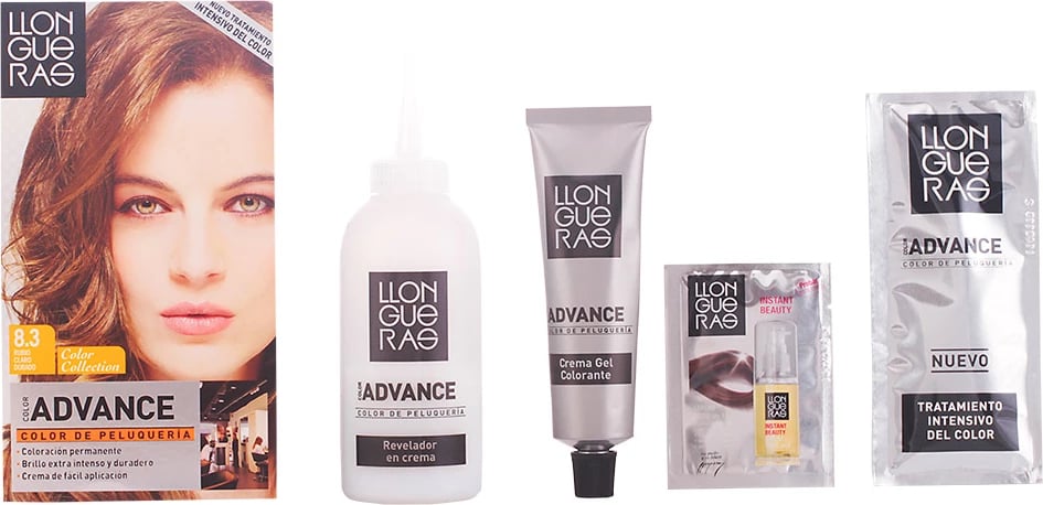 Ngjyrë flokësh uniseks LLONGUERAS Color Advance 8.3 Blond i artë i çelët