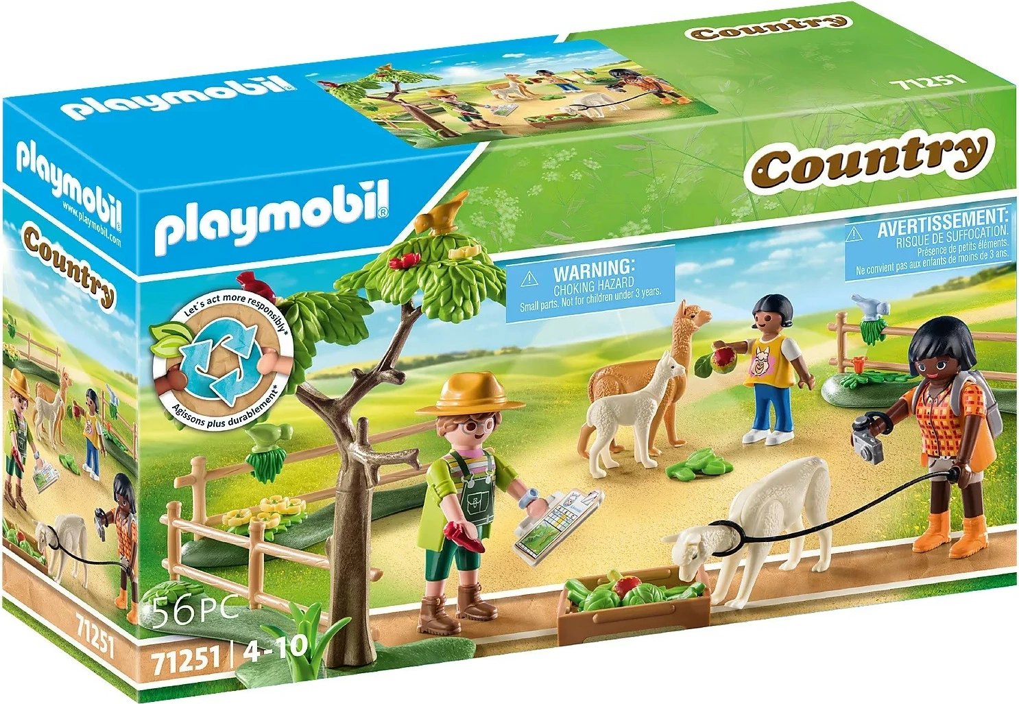 Set lodrash Playmobil Country 71251 Hiking with Alpacas, 56 pjesë