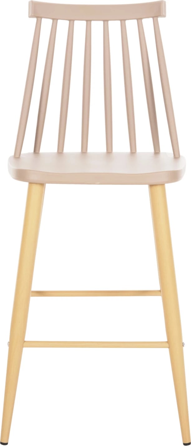 Karrige për bar mesatare VANESSA FH9300.25 ngjyrë kapuçino PP & këmbë metalike ngjyrë druri 45,5x46x97Hcm., set prej 2 copë