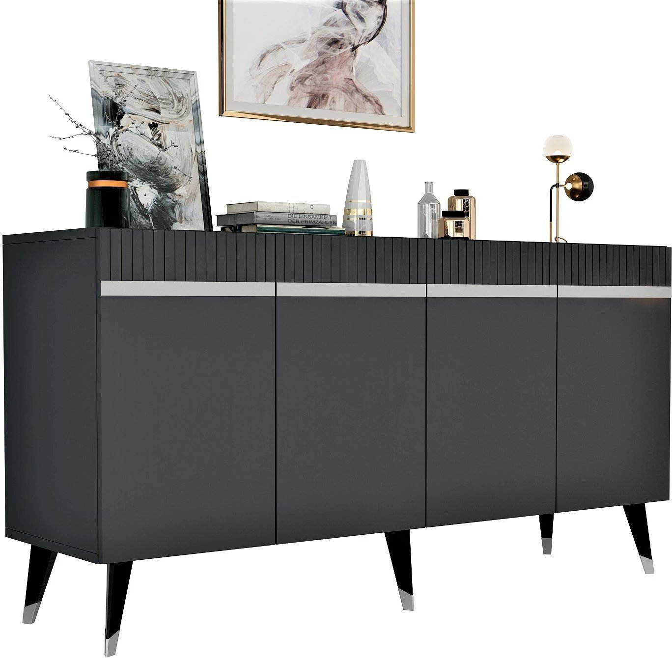 Konsolë Hanah Home, Defne, antracit, argjend