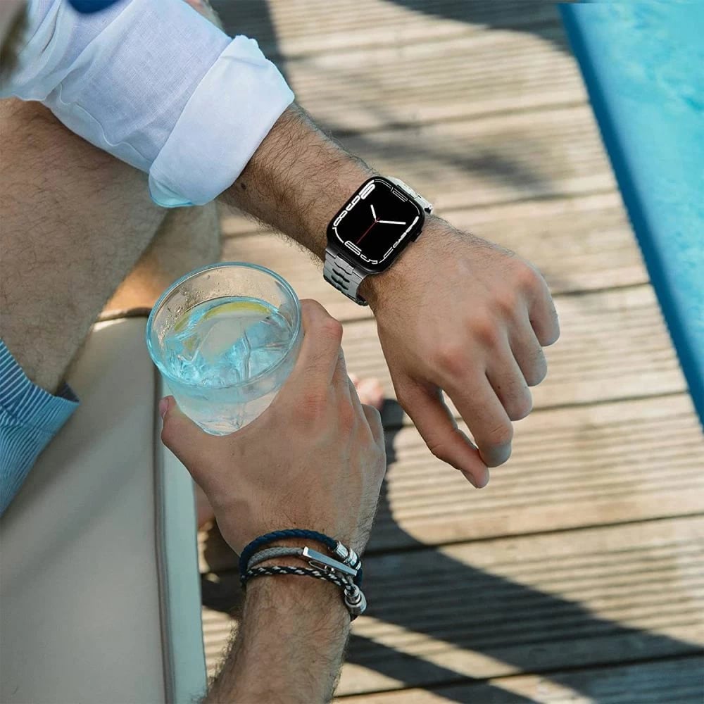 Byzylyk çeliku për Apple Watch Tech-Protect Stainless Line, 42/44/45/49 mm, titanium