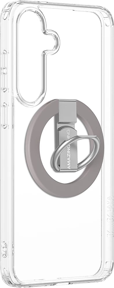 Mbështjellës AmazingThing Minimal Mag Case për Samsung Galaxy S25+, me unazë magnetike, Transparent