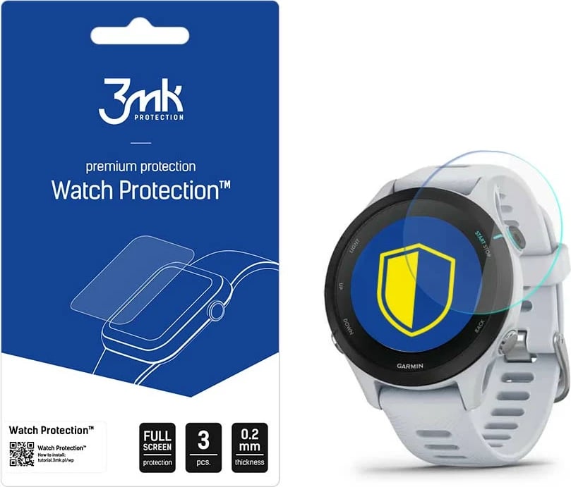 Xham mbrojtës për orë Garmin Forerunner 255S Music 3mk FlexibleGlass Lite, 3 copë