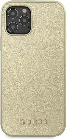 Mbështjellës Guess GUHCP12LIGLGO për iPhone 12 Pro Max, hardcase, gold