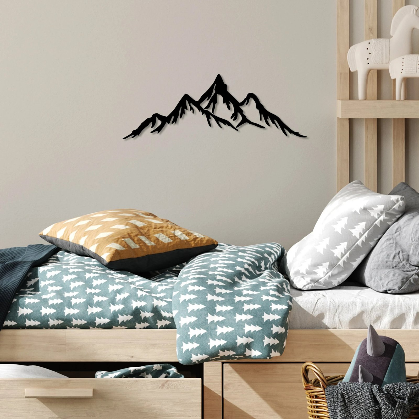 Aksesor dekorativ metalik për mur, Wallity, male, 62x22cm