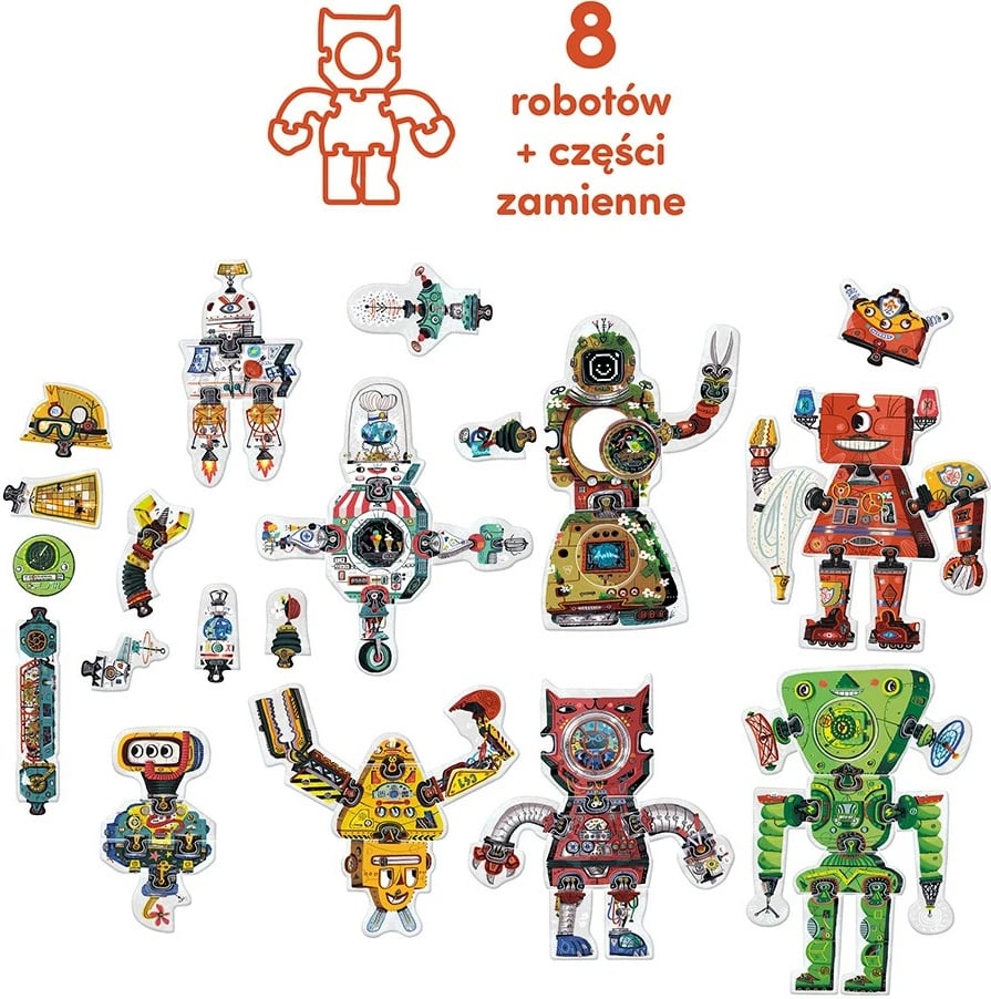 Puzzle kreativ CzuCzu Robot Lab, 63 pjesë, për fëmijë