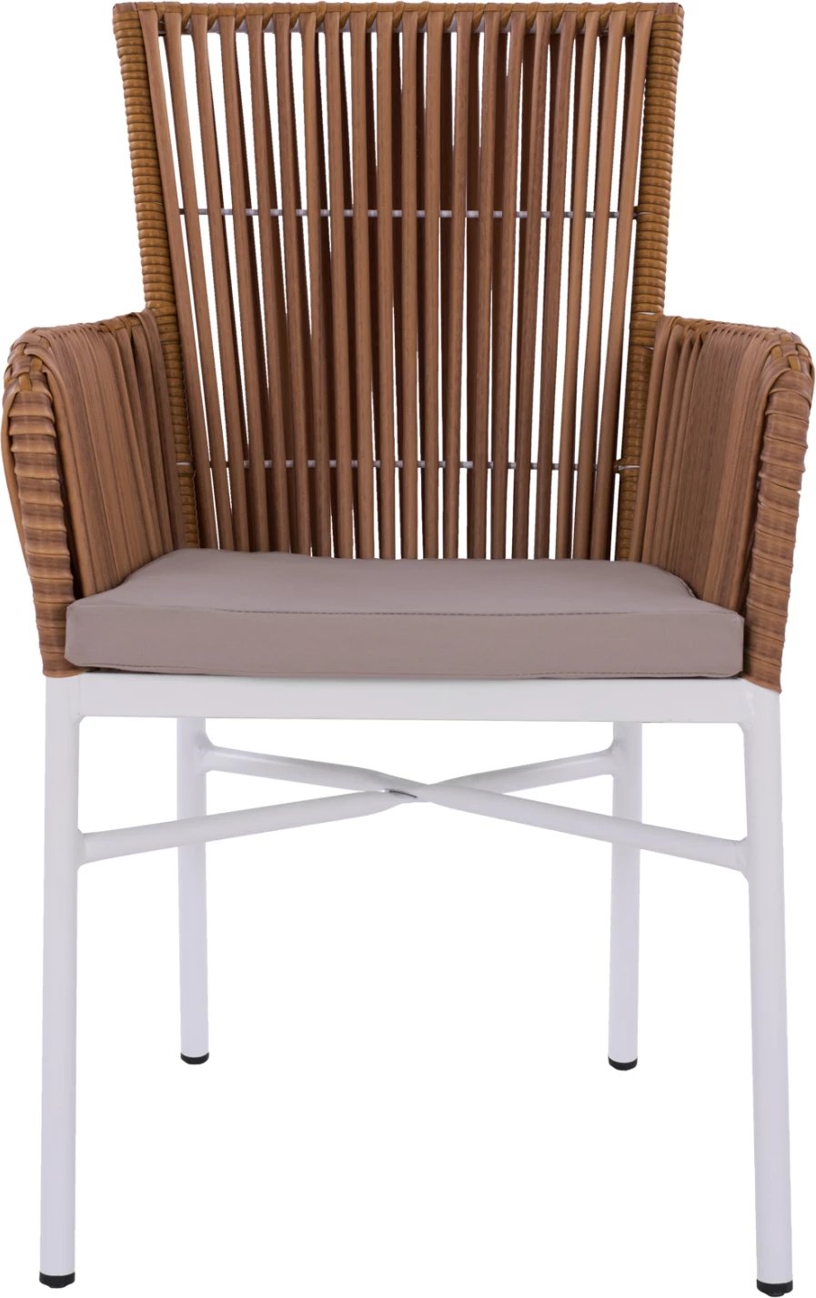 Karrige alumini për kopsht, FH5298.01, e bardhë me jastëk, 57x60x90 cm