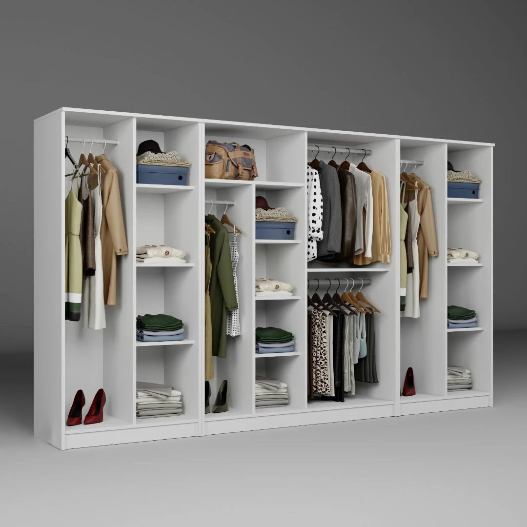 Dollap rrobash Skye Decor, Kardelen 1600-108, i bardhë, 300x180x51.8cm