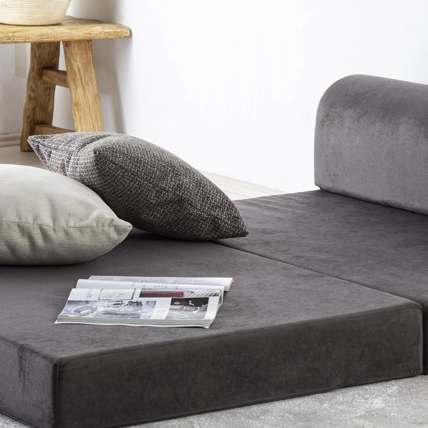 Divan-krevat 2 vendësh, Atelier del Sofa, Magic, kadife antracit