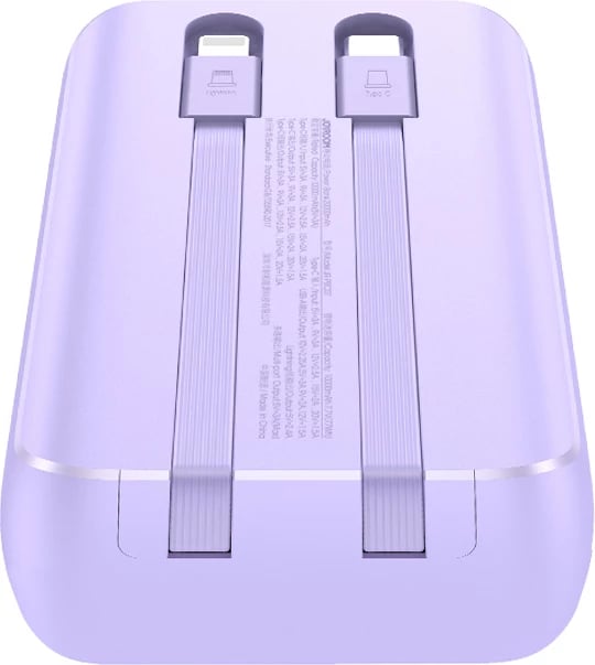 Powerbank Joyroom JR-PBC06, 10000mAh, 30W, me kabllo USB-C/Lightning të integruara, vjollcë