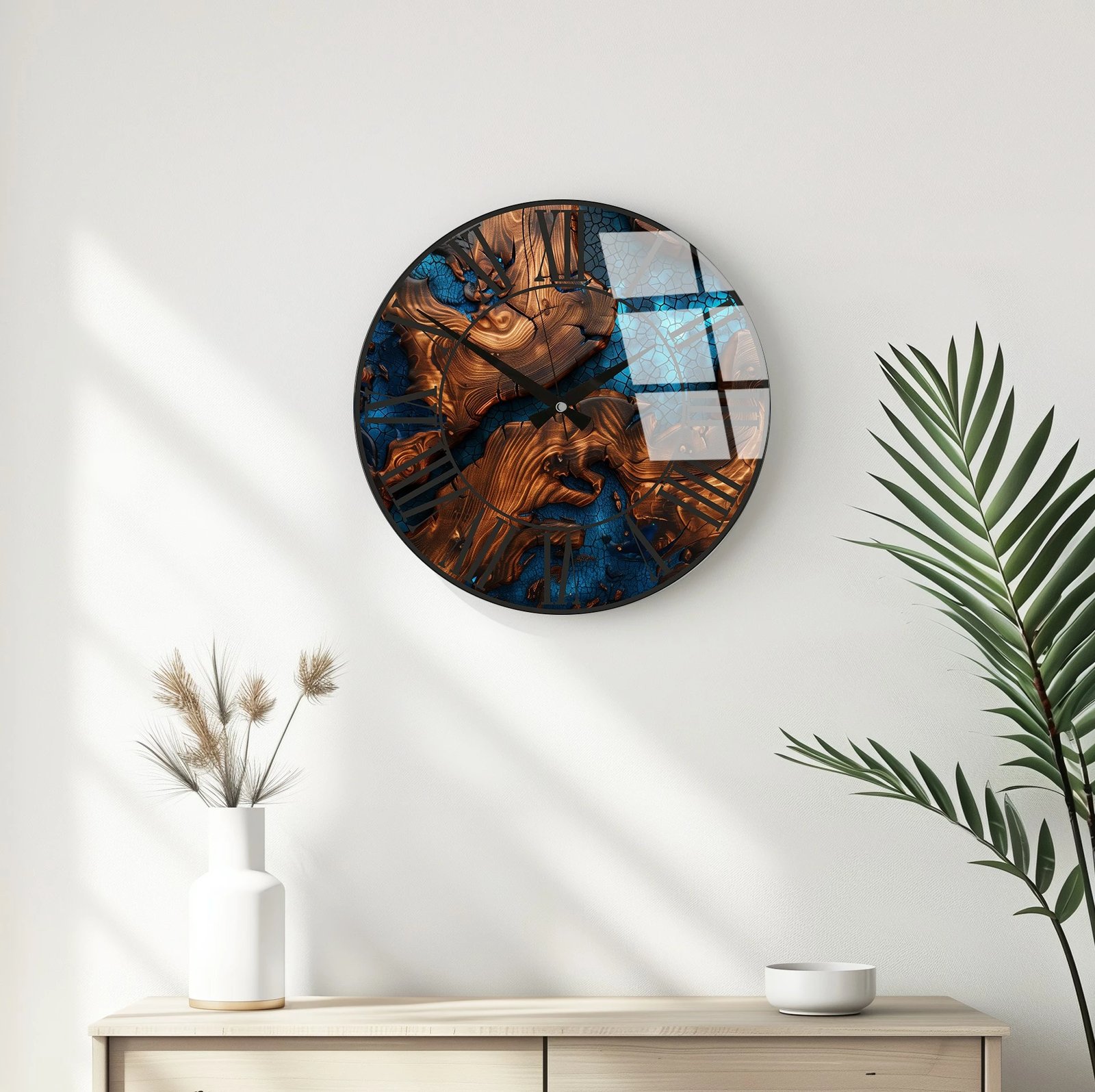 Orë muri dekorative prej xhami, Wallity, Huhu332, 40x40cm