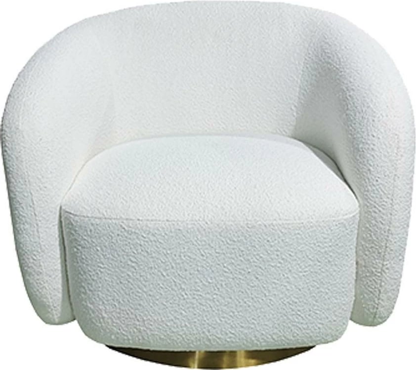 Karrige Nextdeco Bouclé Scot, Bezhë me Bazë të Artë 54x57xH75cm