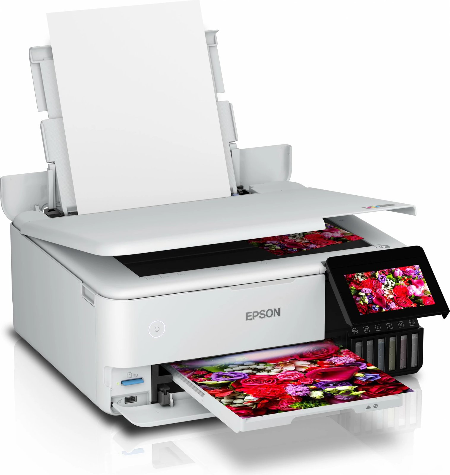 Printer multifunksional Epson EcoTank ET-8500, A4, Wi-Fi, 6 boja, ekran me prekje, i bardhë