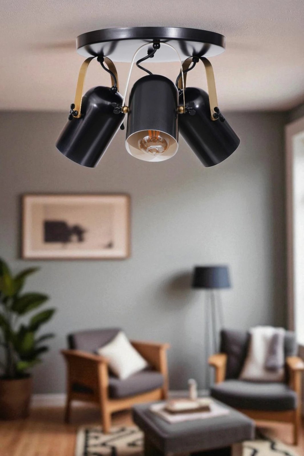 Llambadar metalik Opviq, 8995-3, ngjyrë e zezë dhe ari