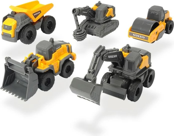 Set lodrash automjete ndërtimi Dickie Volvo CONSTR 5-pack, plastikë, verdhë/zezë