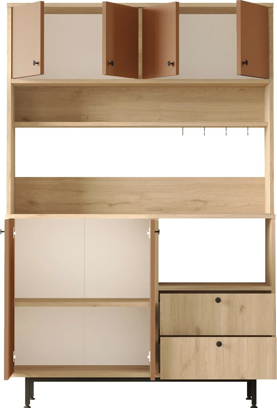 Dollap multifunksional Skye Decor, ngjyrë lis dhe e kuqe qeramike, RE5-SK