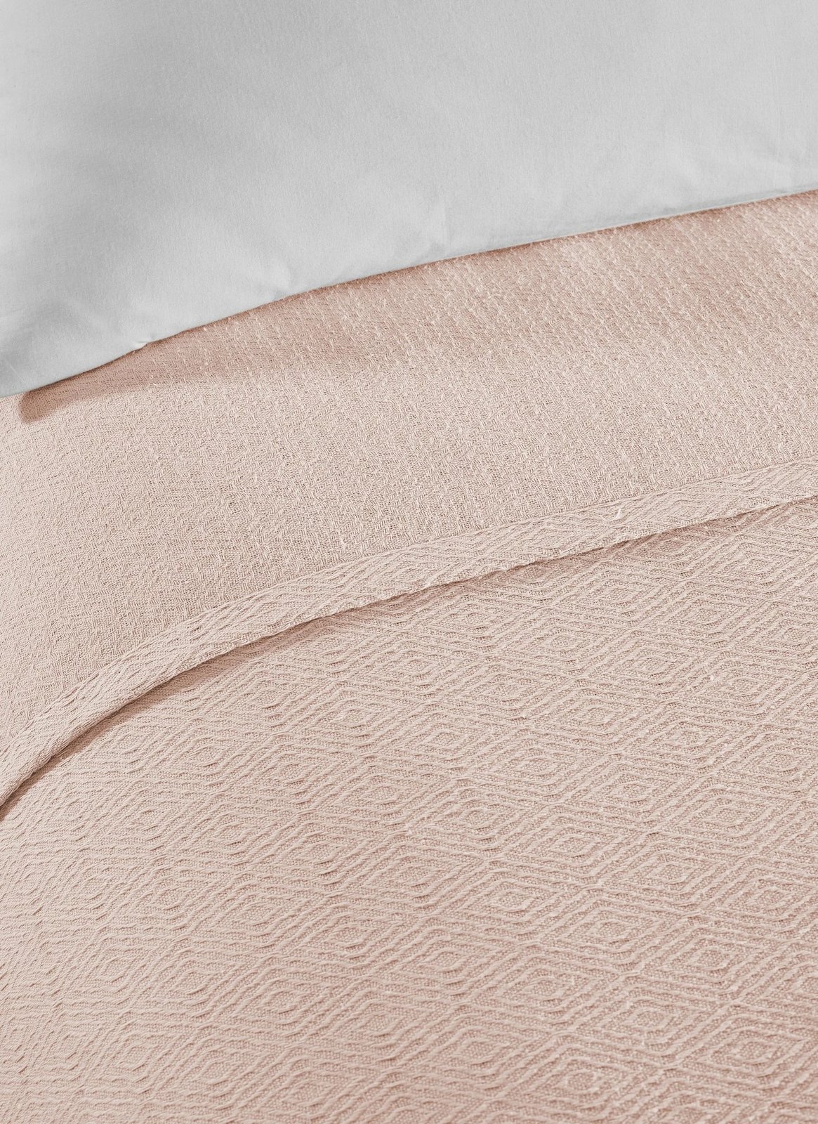Çarçaf pique njësh, ngjyrë rozë e lehtë, L'essentiel, 155x200cm