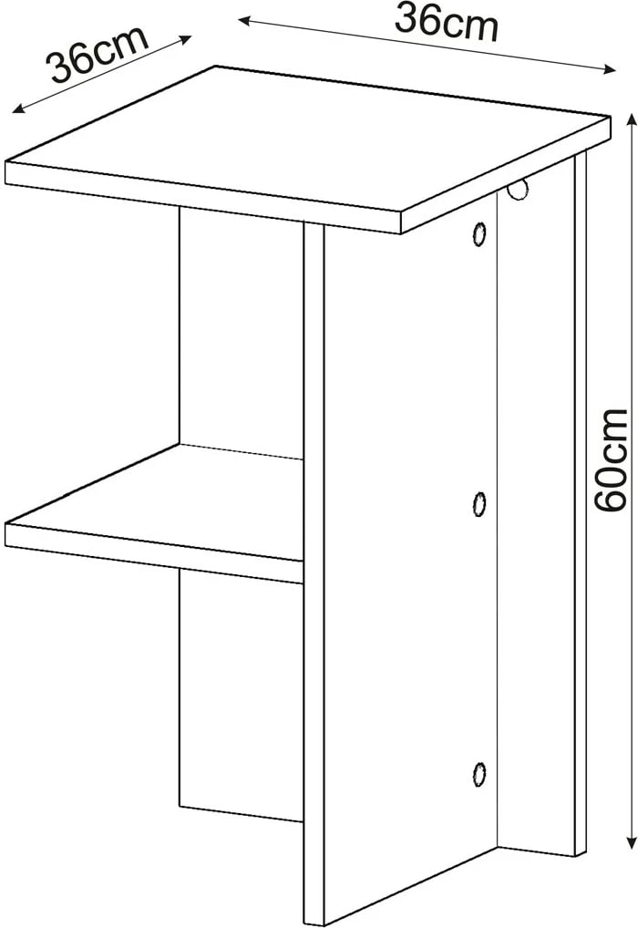 Komodinë Hanah Home, Leray, e bardhë