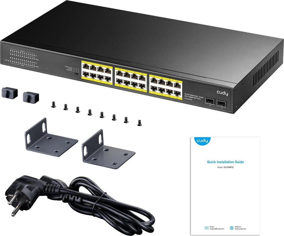 Switch, Cudy GS1028PS2, 24xGE PoE+ 300W, 2xSFP