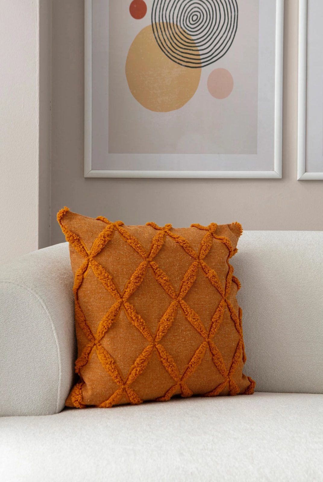 Jastëk dekorativ portokalli, Evila Originals, Tuffet - Orange v1, 43x43cm