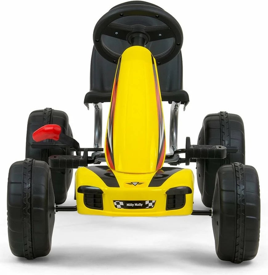 Gokart me pedale, Milly Mally Viper, kornizë metalike, frena dore, sedile e rregullueshme, 3+, 30 kg, e bardhë