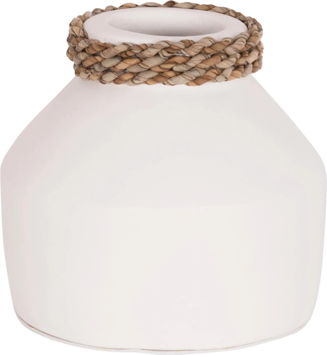 Vazo dekorative tavoline, terrakotë e bardhë, CAMMER FH4687.02XS, Φ16x15cm