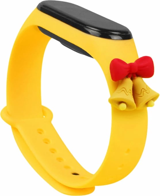 Rrip silikon për Xiaomi Mi Band 5/6 Hurtel, dekor festash, i verdhë